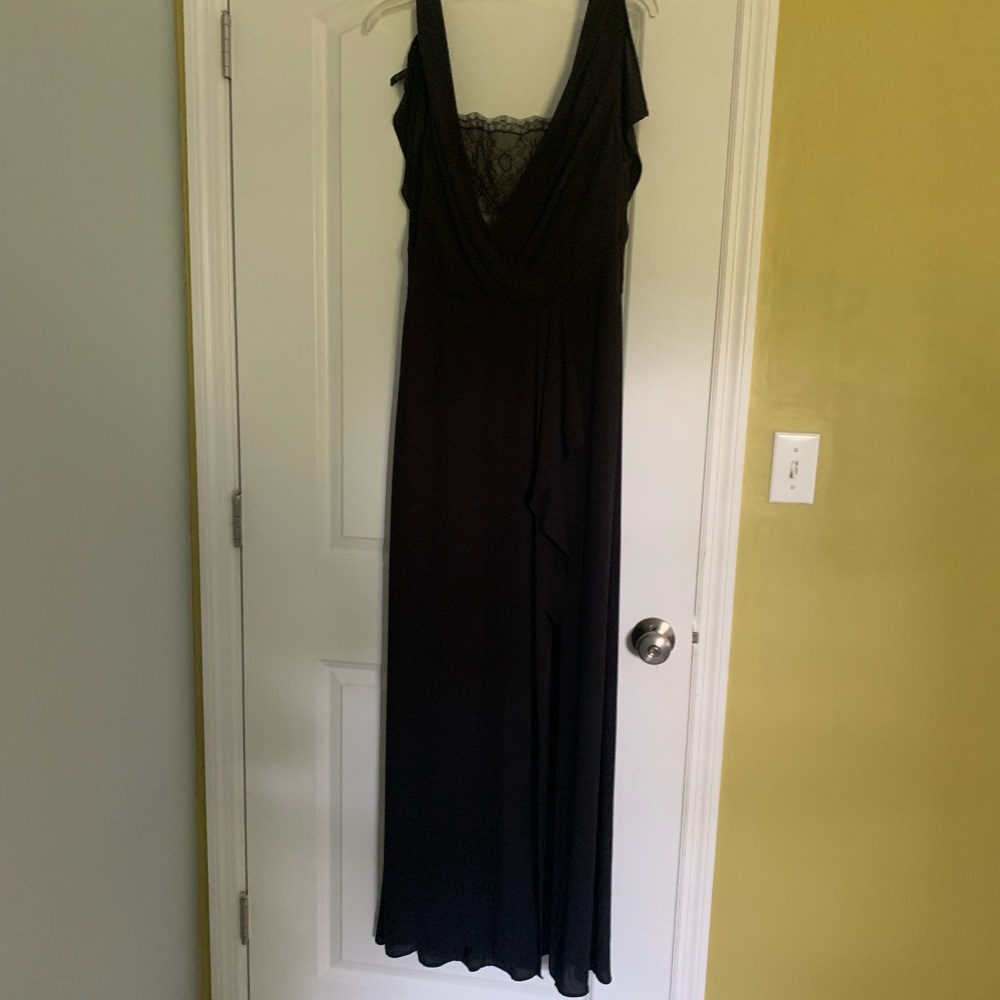 Bcbg lace bandeau cowl neck slit dress circa 2016